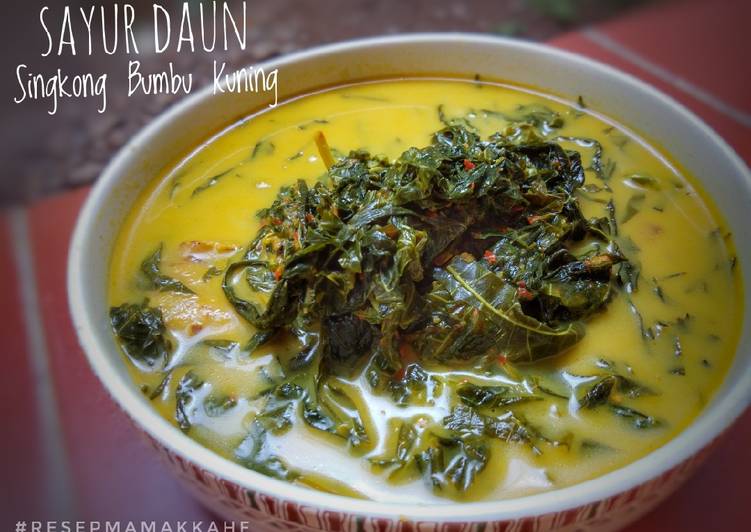 resep lengkap untuk Sayur Daun singkong Bumbu Kuning