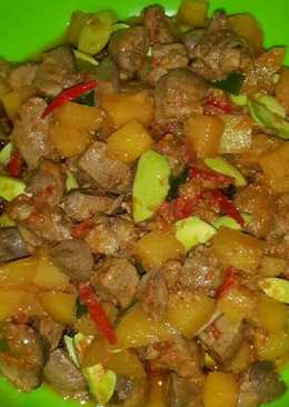 Sambal goreng atikenpel (ati ayam,kentang,pete)