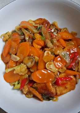 Tofu mix sayur asam manis