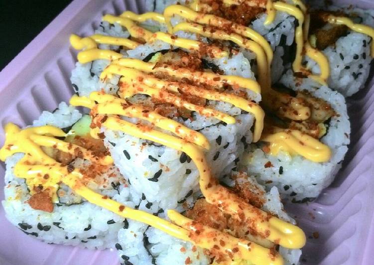 cara membuat Simple Sushi With Chicken Stick