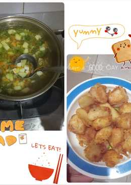 Soup sayuran & Ikan dori goreng crispy 