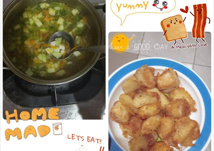 gambar untuk resep Soup sayuran & Ikan dori goreng crispy