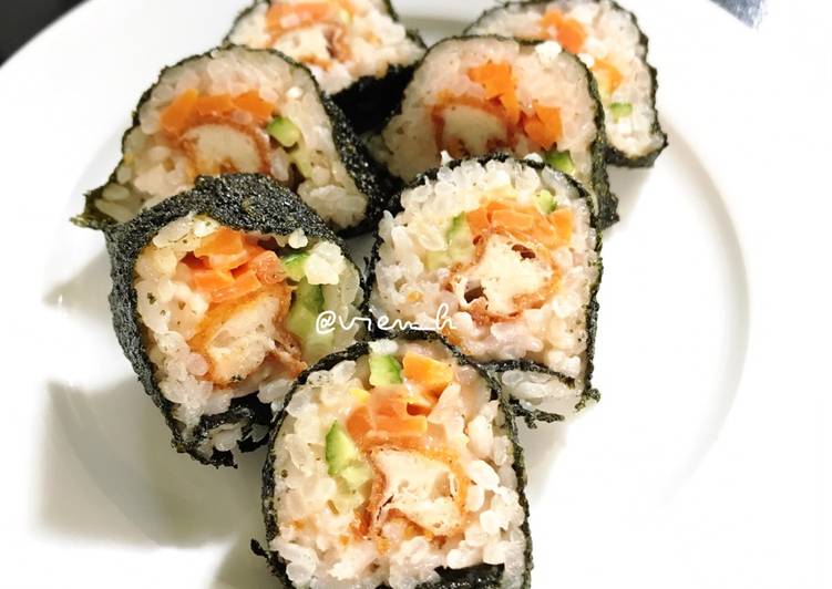 cara membuat Nugget Sushi