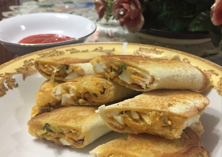 cara membuat Risol scramble egg | roti tawar olah praktis