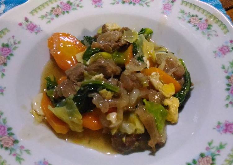 resep Purapura cap cay daging sapi saus inggris