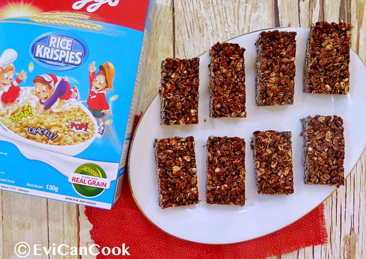 resep lengkap untuk Granola Bars Coklat / No Bake