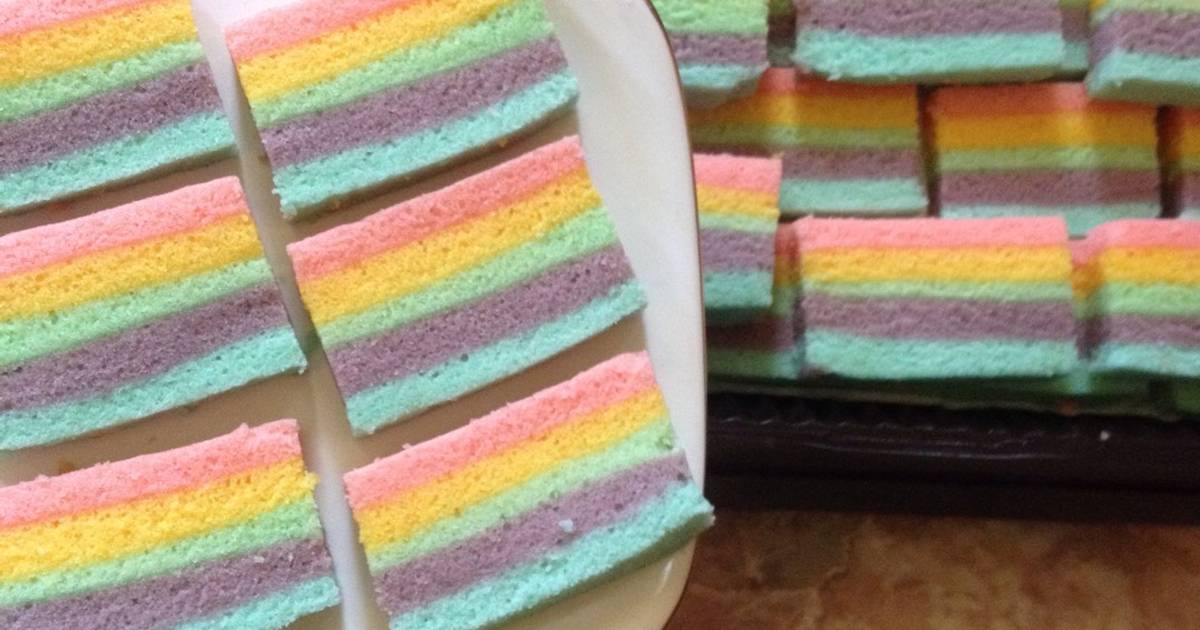 Resep Rainbow steamed cake #alaoya