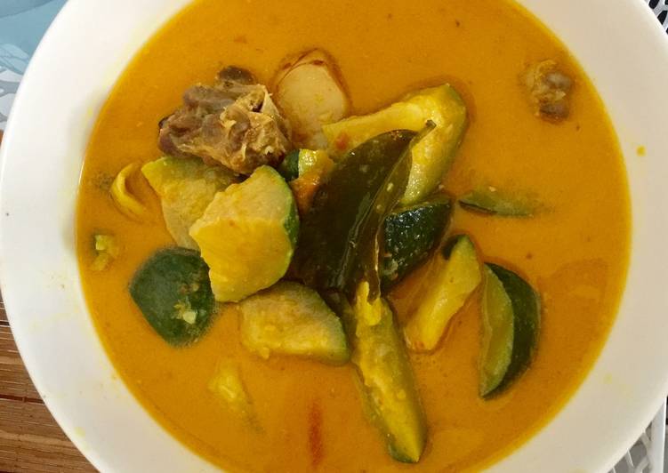 resep Gulai ayam labu kuning muda ??