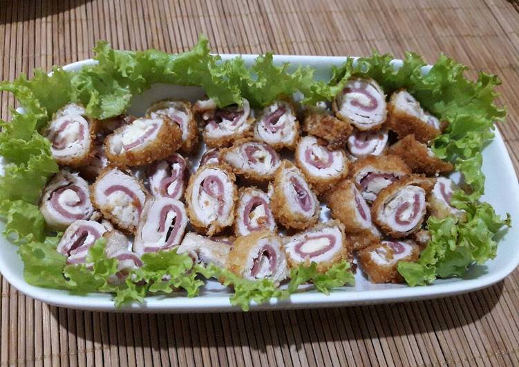 cara membuat Chicken Gordon Bleu Mini