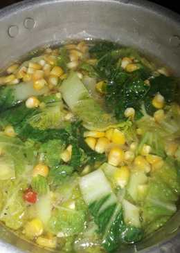 Tumis sayur sawi putih jagung manis