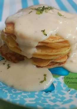 Pancake Sosis dengan Saus Keju