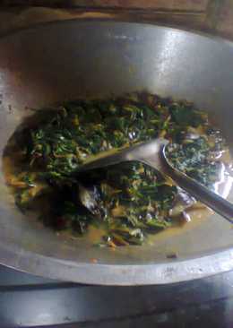 Gulai daun singkong + jantung pisang