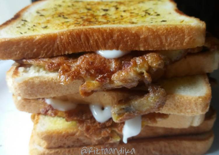 resep masakan Egg Sandwich Full Of Cheese