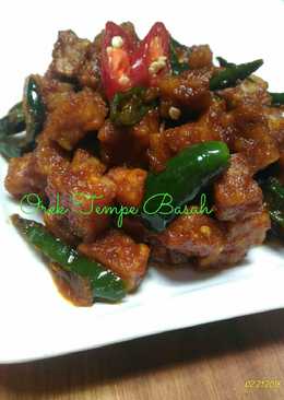 Orek tempe basah cabe ijo