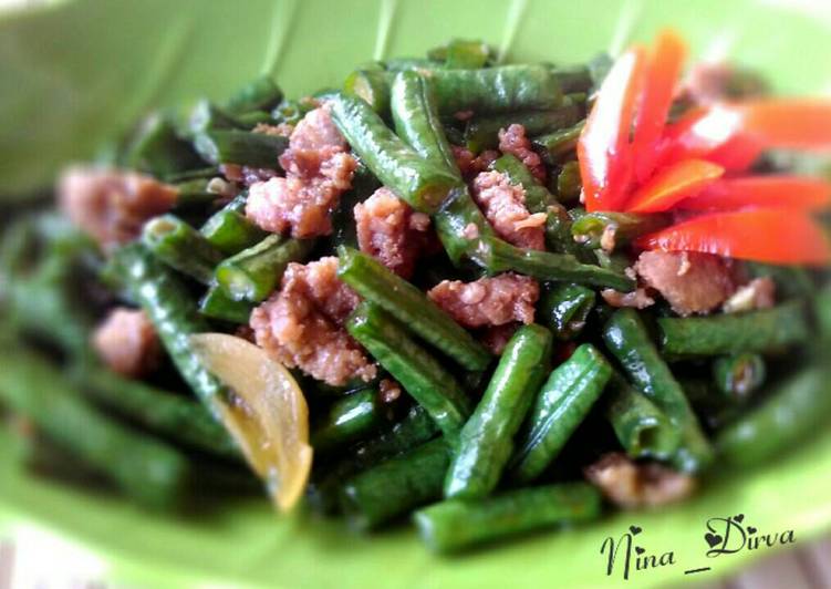 gambar untuk resep Oseng daging sapi cincang + kacang panjang #KitaBerbagi