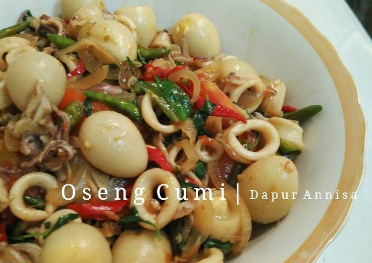 resep lengkap untuk Oseng Cumi Kemangi Rawit