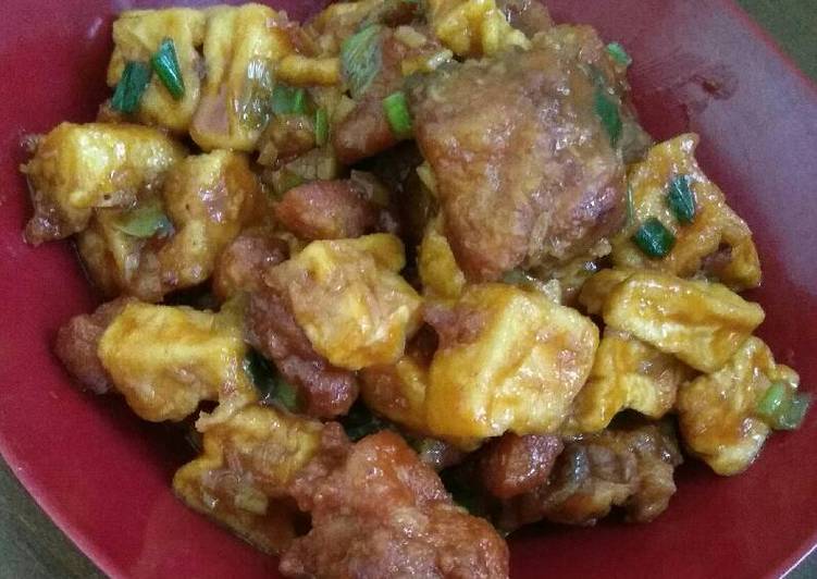 resep lengkap untuk Ayam Tahu Asam Manis