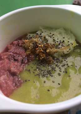 Mpasi : Bubur beras merah, mix sayur & misoa