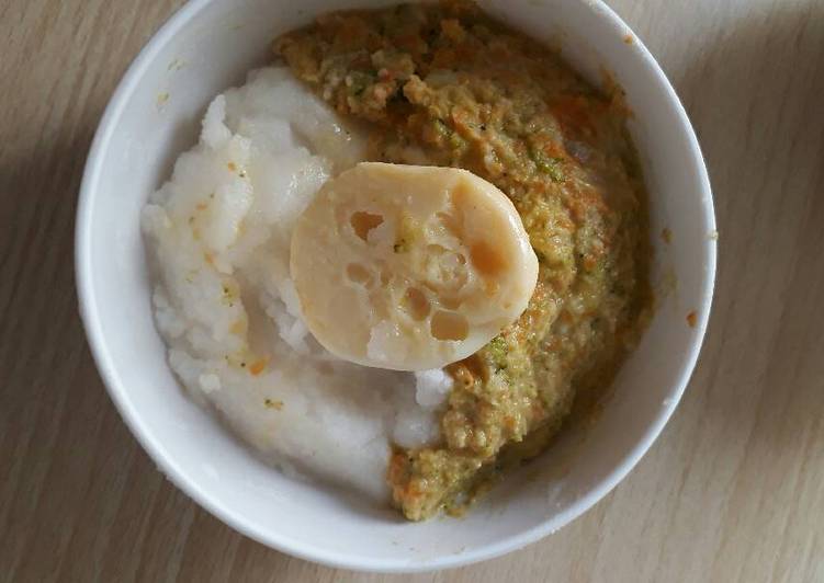 gambar untuk resep makanan Mpasi 8m - bubur capcay udang tofu
