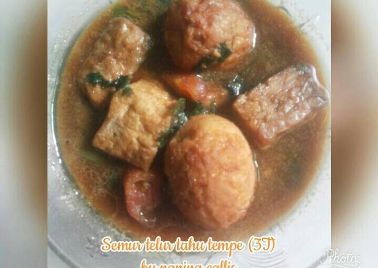 resep masakan Semur tahu telur tempe (3T)