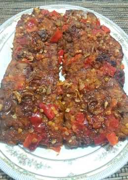 Tempe bakar teflon sambal pedas manis
