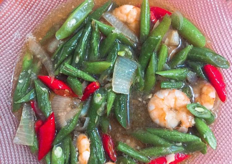 gambar untuk resep makanan Tumis buncis udang saos tiram