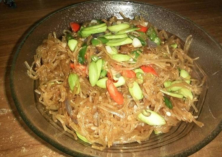 resep makanan Sohun Goreng Petai Pedas-Manis (Ala Resto Versi Simple)