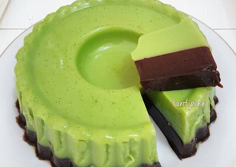 resep masakan Pudding Greentea Chocolate