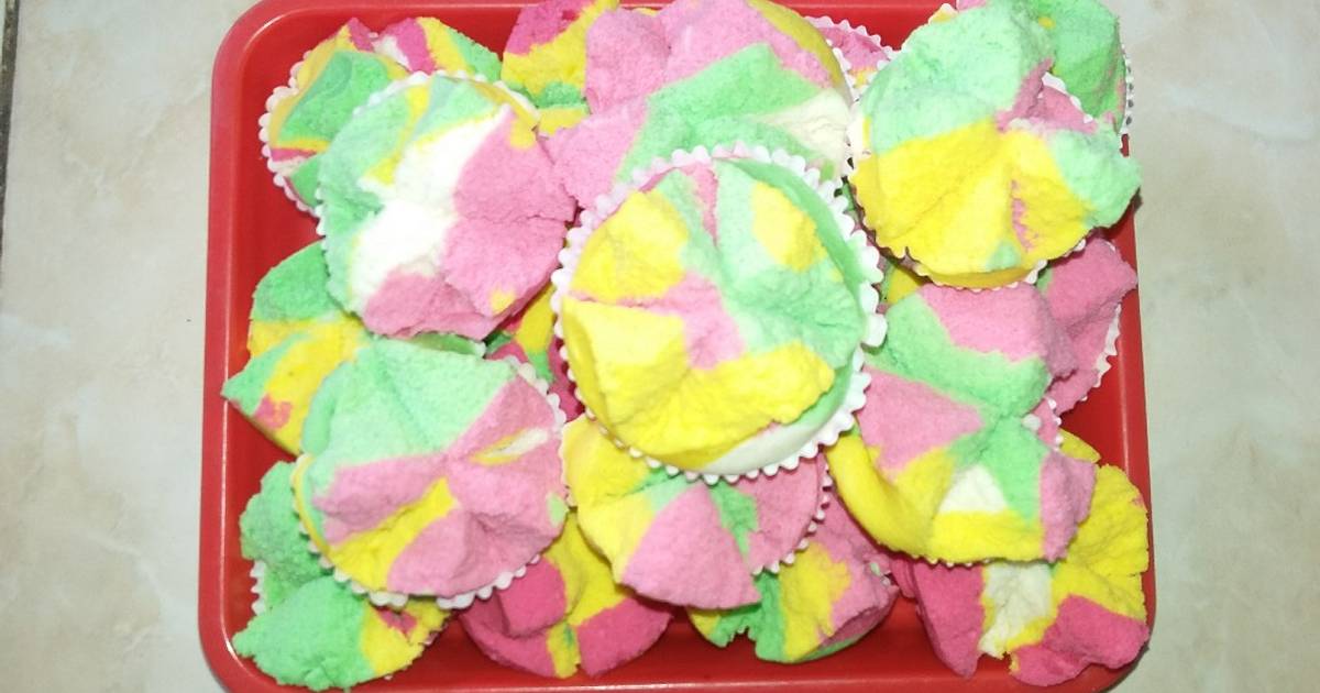 Resep BOLU KUKUS MEKAR PELANGI