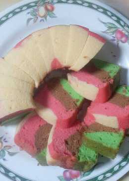 Rainbow cake putih telur