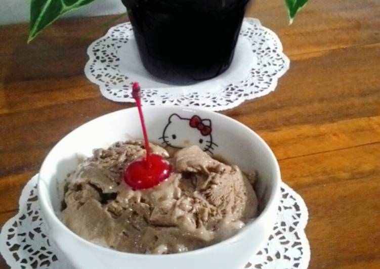 gambar untuk cara membuat Ice Cream 3 Bahan Lembut Irit (es krim cokelat)