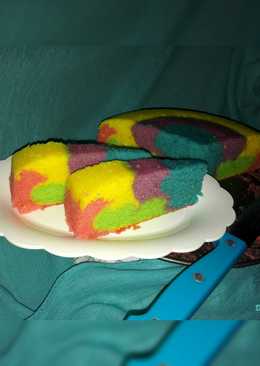 Steam rainbow cake