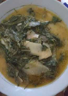 Daun singkong + rebung santan