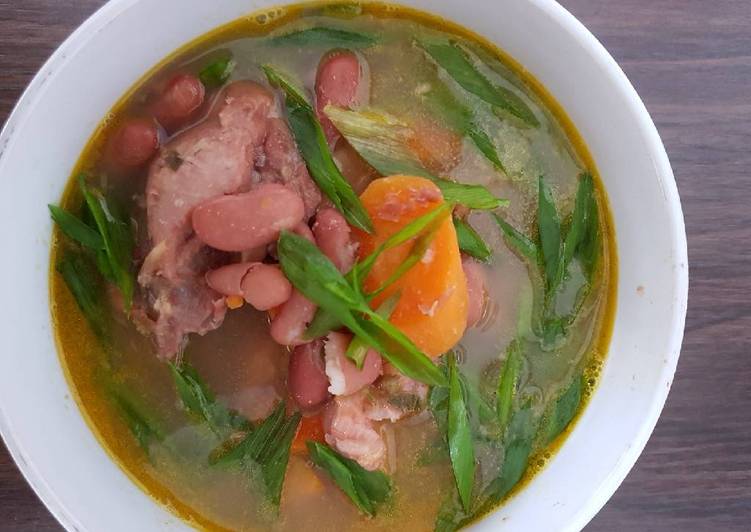 Resep Sup kacang merah (brenebon) ayam kampung / non msg 