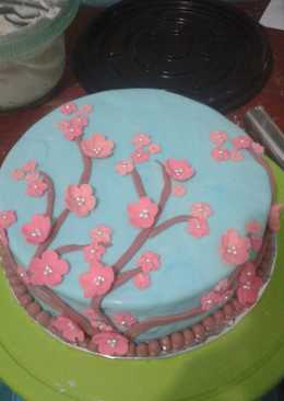 Fondant sakura cake