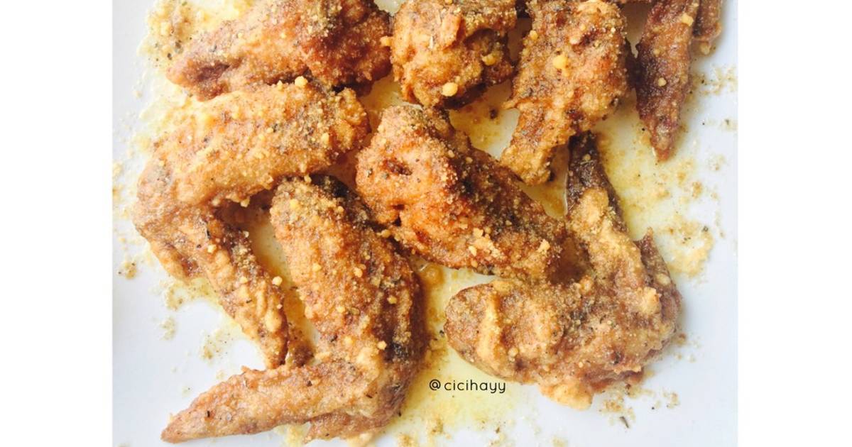 Resep Chicken Wings butter Garlic Parmesan ala Cici Hayyu