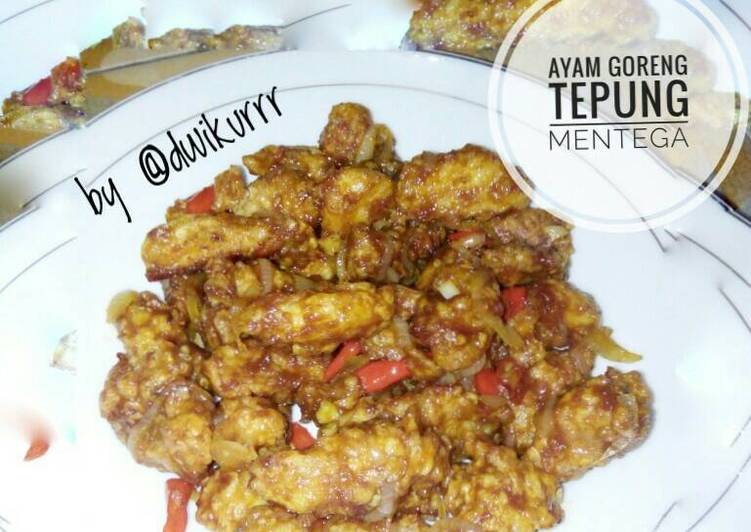 resep lengkap untuk Ayam goreng tepung mentega by @dwikurrr