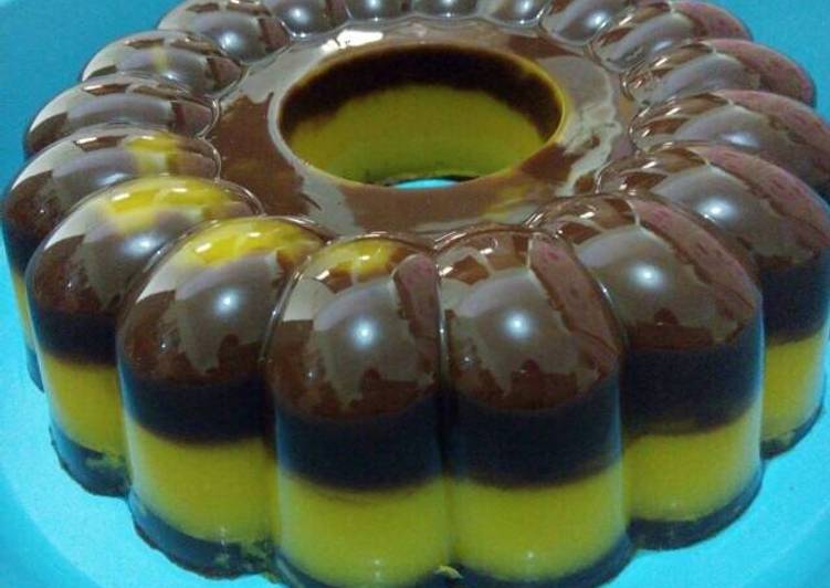 cara membuat Puding Labu Coklat Lembut Enak