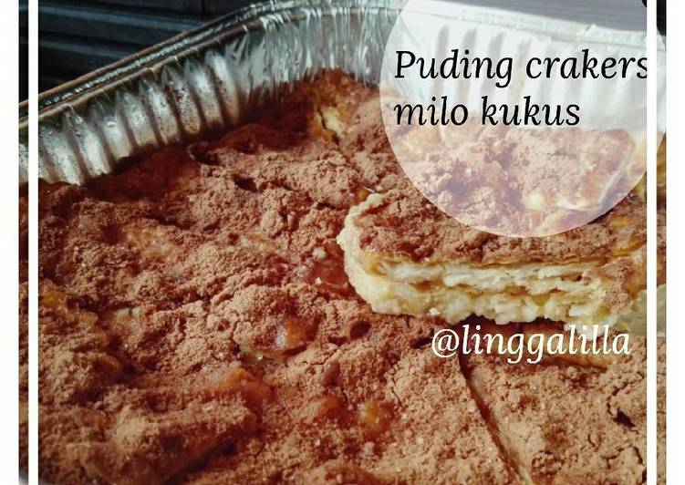 bahan dan cara membuat Puding crakers milo kukus (LLA)