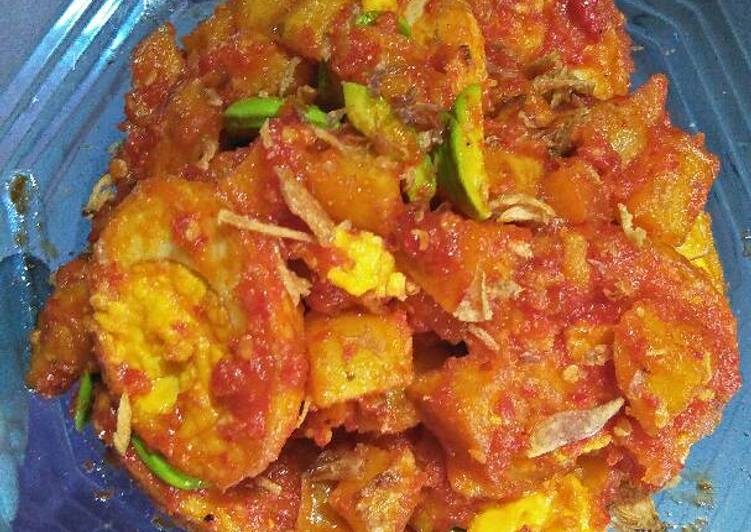 gambar untuk resep Balado kentang telur pete