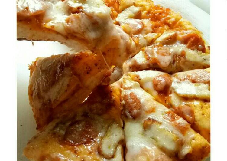 resep masakan Pizza sosis nuget ala rice cooker