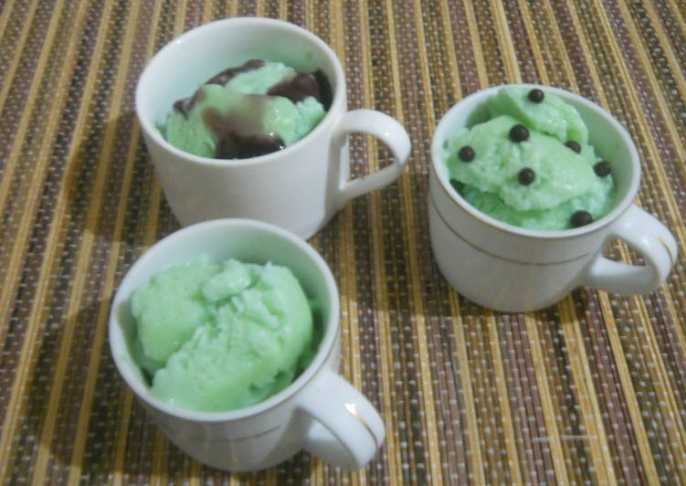 resep makanan Es Krim Santan Pandan