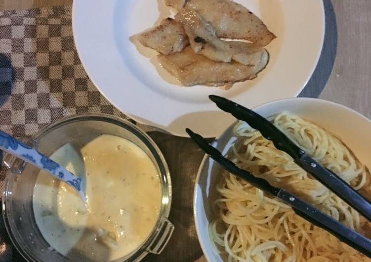 resep lengkap untuk Grilled dori white sauce