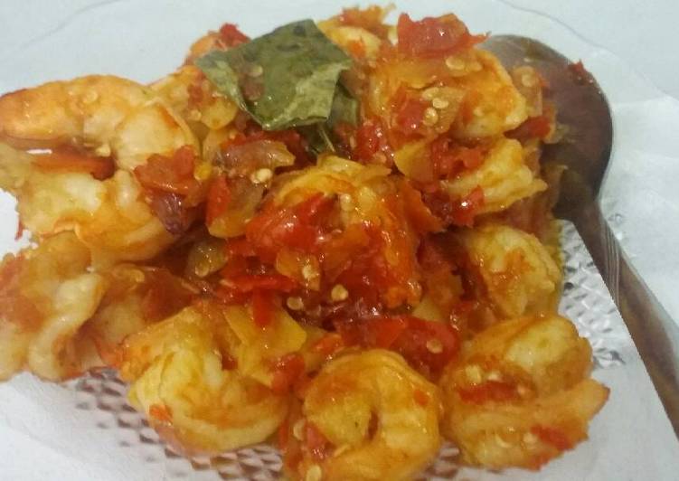 resep lengkap untuk Tumis udang pedes manis