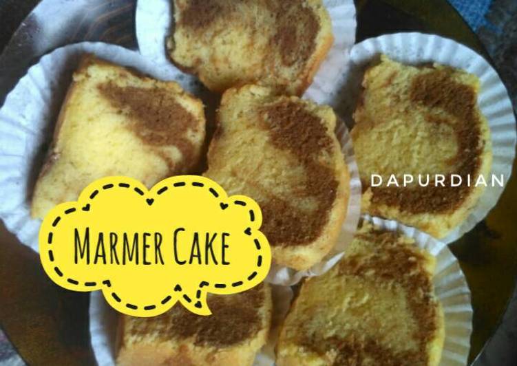 resep Marmer Cake Law Thomas (Bolu marmer, Bolu marble)