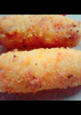 Roti tawar goreng isi sosis