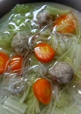 Sayur bening - bakso sawi putih