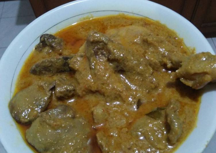 bahan dan cara membuat Rendang Ayam & Ati Ampela