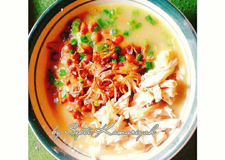 resep masakan Bubur Ayam Kuah Santan (praktis)