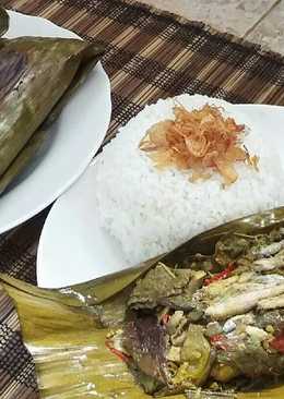 Pepes teri basah daun singkong (#pr_masakanbungkusdaun)